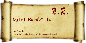 Nyiri Rozália névjegykártya